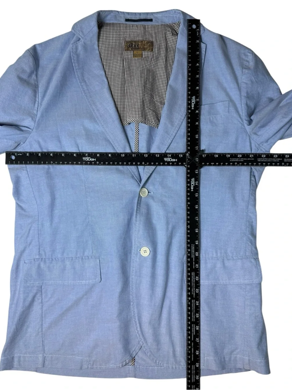 Pronto Uomo Light Blue Cotton Blazer Sport Coat Made in Italy Size L